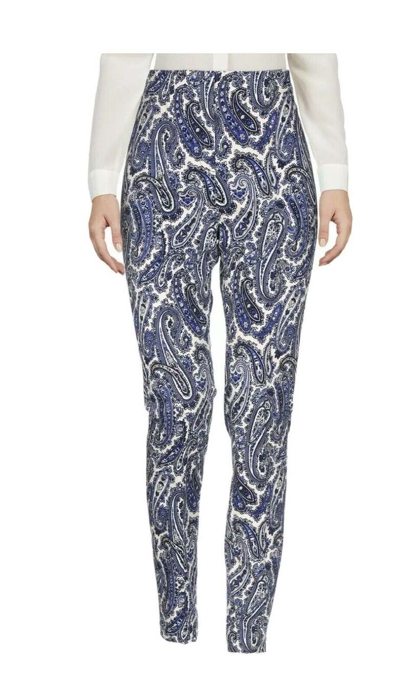 DIANE VON FURSTENBERG Paisley MID RISE SKINNY PANT Size 6 DVF NWT